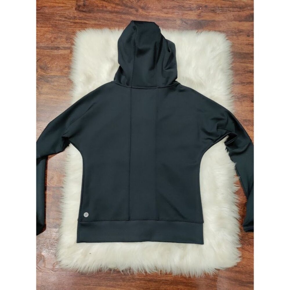 Zuala Long Sleeve High Neck Full Zip Active Hoodie Jacket Black Womens Sze Small - Picture 12 of 12